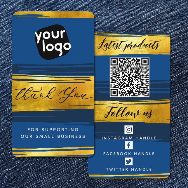 Carte De Visite Ajouter Logo et code QR Merci personnalisé moderne (Créateur téléchargé)