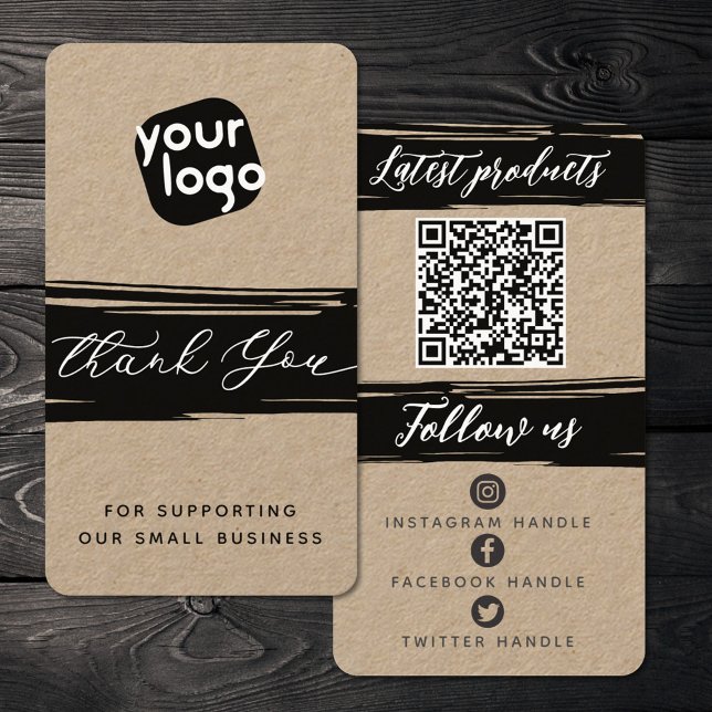 Carte De Visite Ajouter Logo et code QR Merci personnalisé moderne (Créateur téléchargé)