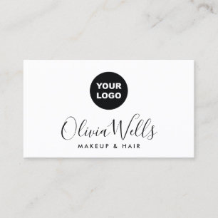 Carte De Visite Ajouter Logo Signature Script White Social Media