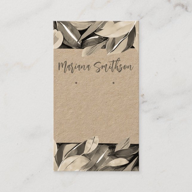 Carte De Visite Ajouter QR Code Elegant Boucles d'oreilles de remp (Devant)