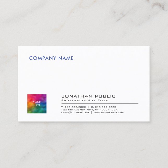 Carte De Visite Ajouter un logo Créer votre propre Modèle d'entrep (Devant)