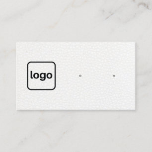 Carte De Visite Ajouter un logo en cuir blanc Écran d'oreille