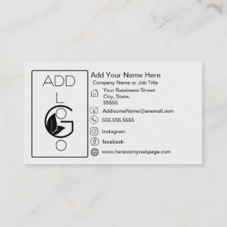 Carte De Visite Ajouter un logo noir blanc simple gras