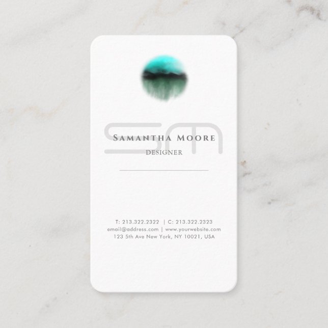 Carte De Visite Ajouter un logo Professionnel Monogramme blanc cla (Devant)