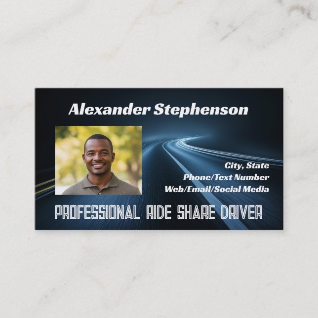 Carte De Visite Ajouter une photo de voiture Conduire Lyft Uber Ch (Devant)