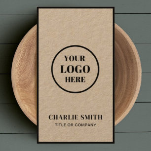 Carte De Visite Ajouter votre entreprise Logo l Modern Rustic Blac