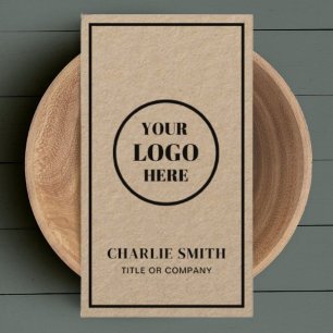 Carte De Visite Ajouter votre entreprise Logo l Modern Rustic Blac