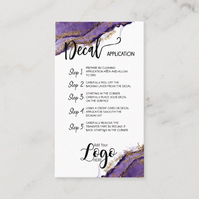 Carte De Visite AJOUTER VOTRE LOGO application de décalcomanie CAR (Devant)