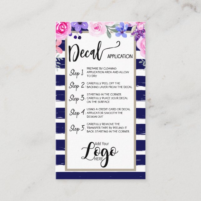 Carte De Visite AJOUTER VOTRE LOGO application de décalcomanie CAR (Devant)