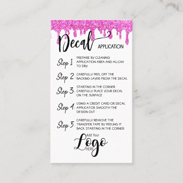 Carte De Visite AJOUTER VOTRE LOGO application de décalcomanie CAR (Devant)