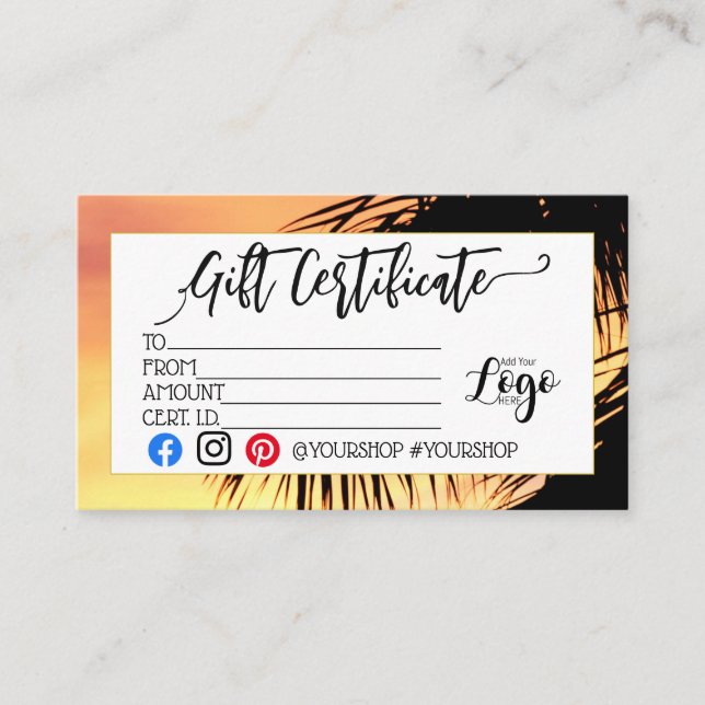 CARTE DE VISITE AJOUTER VOTRE LOGO BON D'AFFAIRES (Devant)