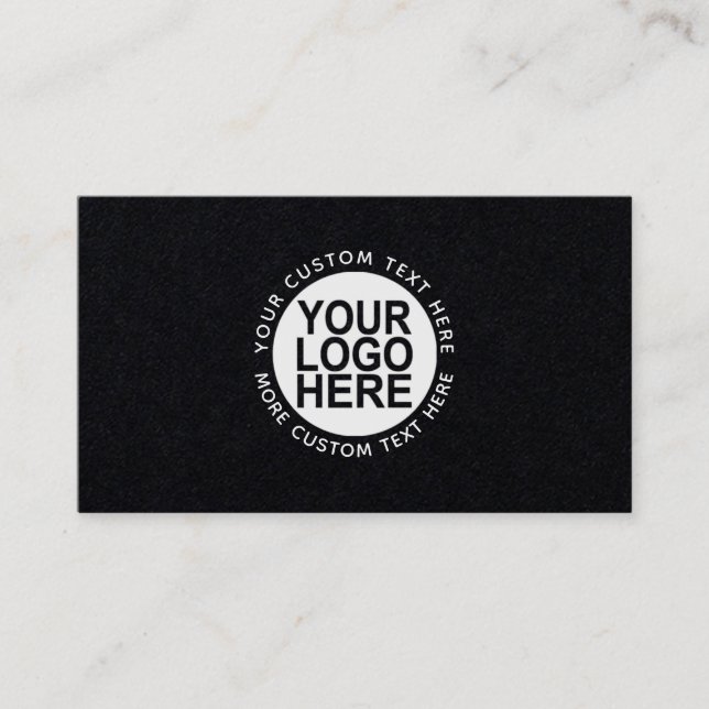 Carte De Visite Ajouter votre logo moderne noir et blanc (Devant)