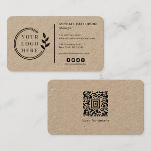 Carte De Visite Ajouter votre logo Social Media QR Code Entreprise