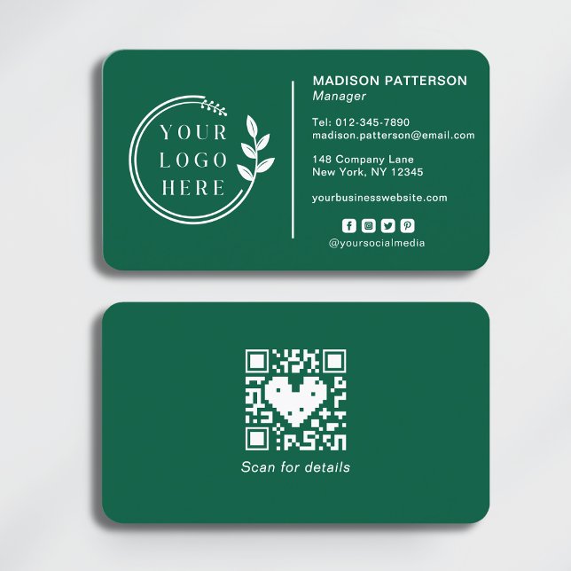 Carte De Visite Ajouter votre logo Social Media QR Code Entreprise (Créateur téléchargé)