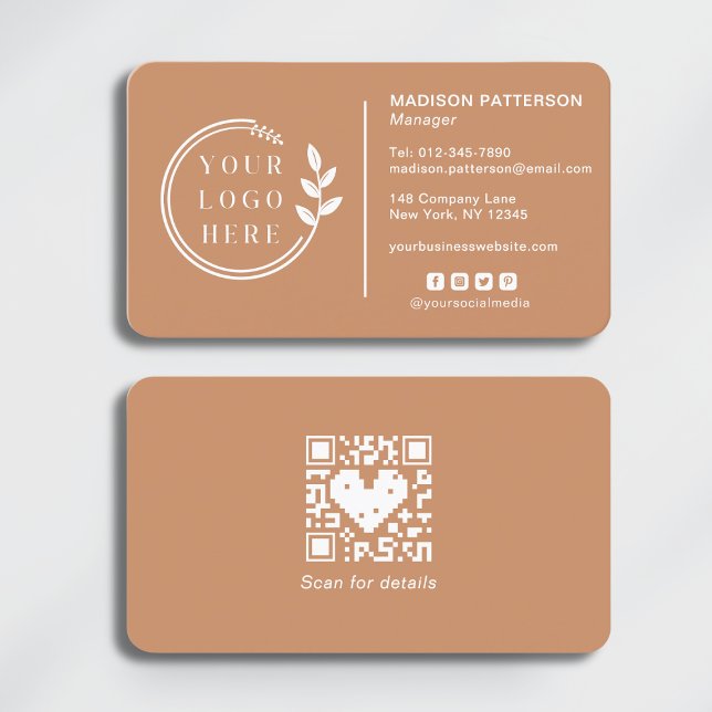 Carte De Visite Ajouter votre logo Social Media QR Code Entreprise (Créateur téléchargé)