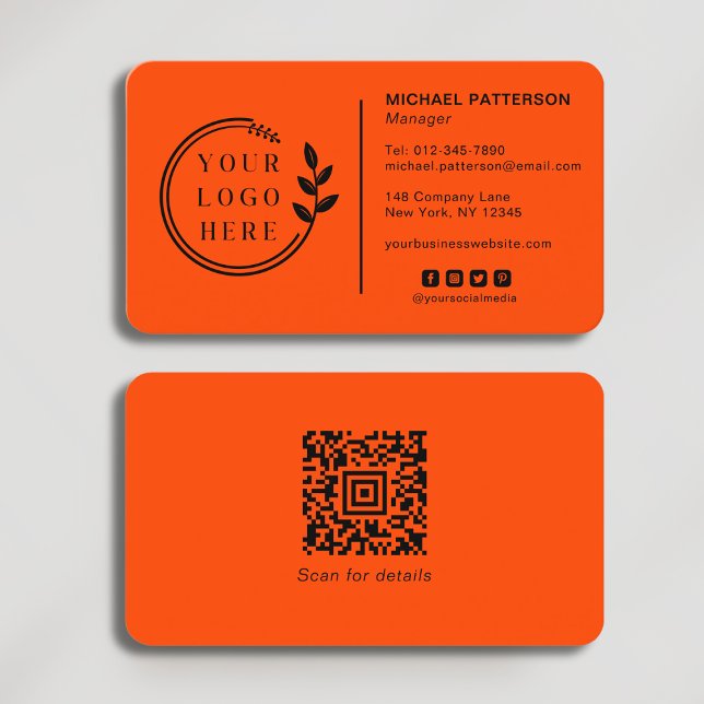Carte De Visite Ajouter votre logo Social Media QR Code Entreprise (Créateur téléchargé)