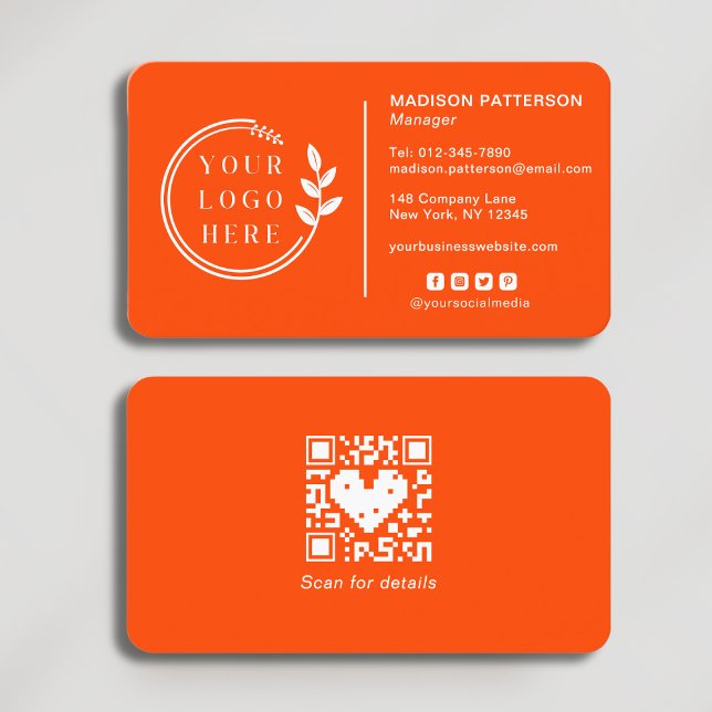 Carte De Visite Ajouter votre logo Social Media QR Code Entreprise (Créateur téléchargé)