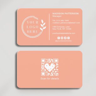 Carte De Visite Ajouter votre logo Social Media QR Code Entreprise