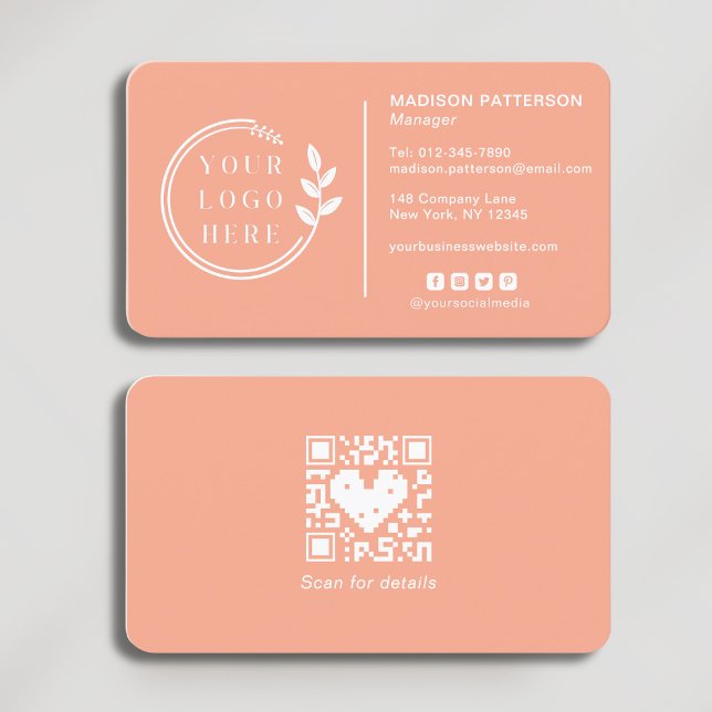 Carte De Visite Ajouter votre logo Social Media QR Code Entreprise (Créateur téléchargé)