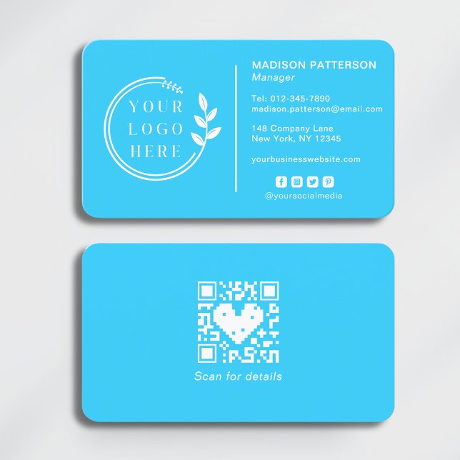 Carte De Visite Ajouter votre logo Social Media QR Code Entreprise (Créateur téléchargé)