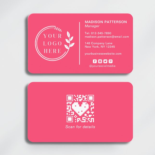 Carte De Visite Ajouter votre logo Social Media QR Code Entreprise (Créateur téléchargé)