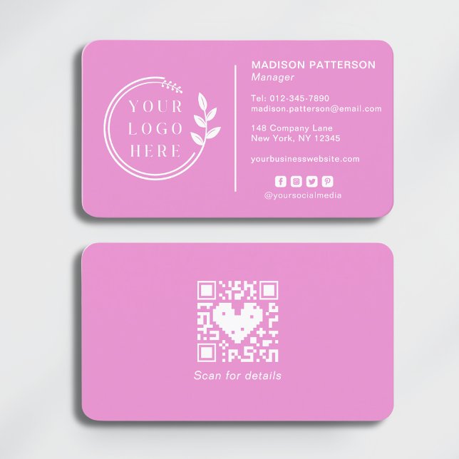 Carte De Visite Ajouter votre logo Social Media QR Code Entreprise (Créateur téléchargé)