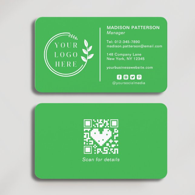 Carte De Visite Ajouter votre logo Social Media QR Code Entreprise (Créateur téléchargé)