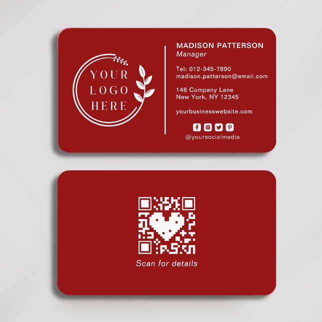 Carte De Visite Ajouter votre logo Social Media QR Code Entreprise (Créateur téléchargé)
