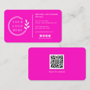 Carte De Visite Ajouter votre logo Social Media QR Code Entreprise