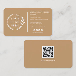 Carte De Visite Ajouter votre logo Social Media QR Code Entreprise