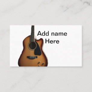 Carte De Visite Ajouter votre nom texte brun acoustique guitare éd