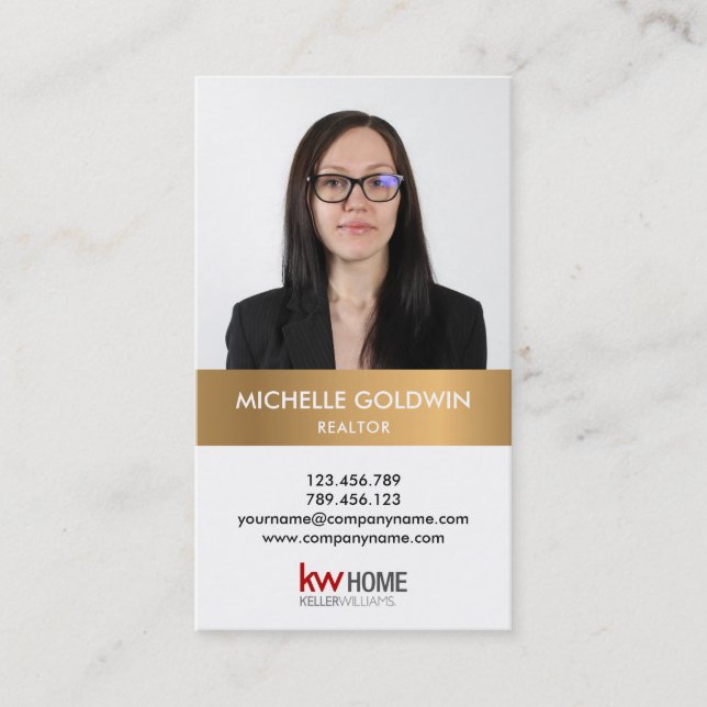 Carte De Visite Ajouter votre photo et logo Real Estate Profession (Devant)