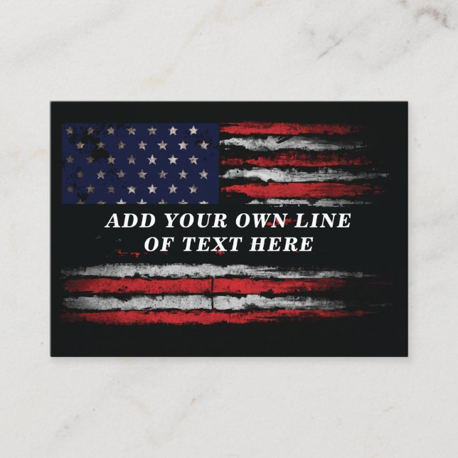 Carte De Visite Ajouter votre propre texte sur grunge American fla (Devant)