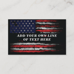 Carte De Visite Ajouter votre propre texte sur grunge American fla