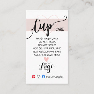 Carte De Visite AJOUTER VOTRE tasse LOGO CARE vinyl affaires blush