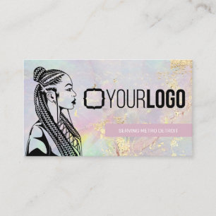 Carte De Visite Ajoutez votre logo Braid Stylist ou Hair Braiing S
