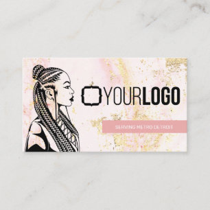 Carte De Visite Ajoutez votre logo Braid Stylist ou Hair Braiing S