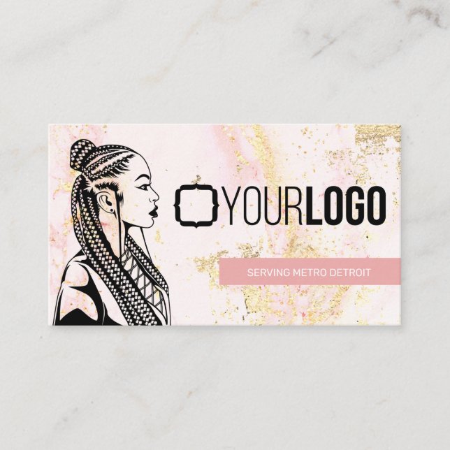 Carte De Visite Ajoutez votre logo Braid Stylist ou Hair Braiing S (Devant)