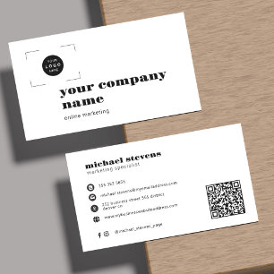 Carte De Visite Ajoutez votre logo code QR moderne professionnel