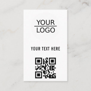 Carte De Visite Ajoutez votre logo Code QR Texte personnalisé Prom