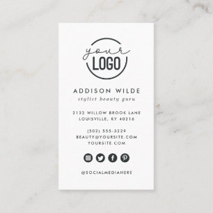 Carte De Visite Ajoutez Votre Logo Moderne Minimaliste Vertical Si