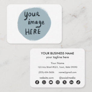 Carte De Visite Ajoutez Votre LOGO ou Image ICÔNES de médias socia