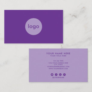 Carte De Visite Ajoutez Votre Logo Personnalisé Lavande Violette P