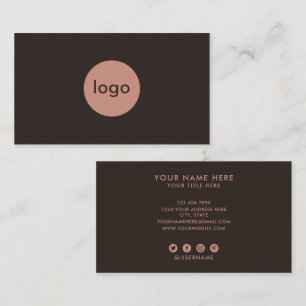 Carte De Visite Ajoutez Votre Logo Personnalisé Marron Et Argile P