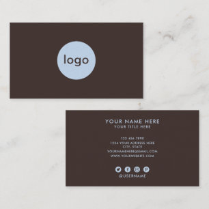 Carte De Visite Ajoutez Votre Logo Personnalisé Marron Et Bleu Pro