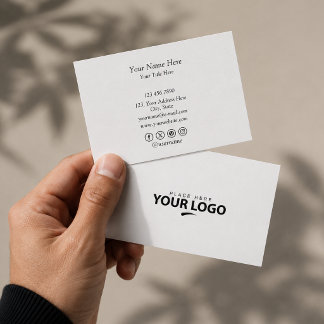 Carte De Visite Ajoutez votre logo personnalisé | Simple Exécutif