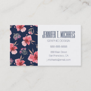 Carte De Visite Ajoutez votre motif rose foncé nommé d'aquarel