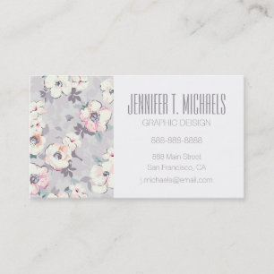 Carte De Visite Ajoutez votre motif rose   mou nommé d'aquarelle
