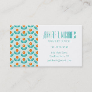 Carte De Visite Ajoutez votre orange géométrique   scandinave