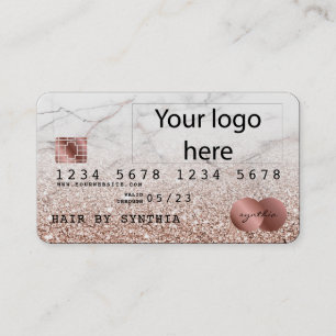 Carte De Visite Ajoutez votre Parties scintillant d'or Rose stylis